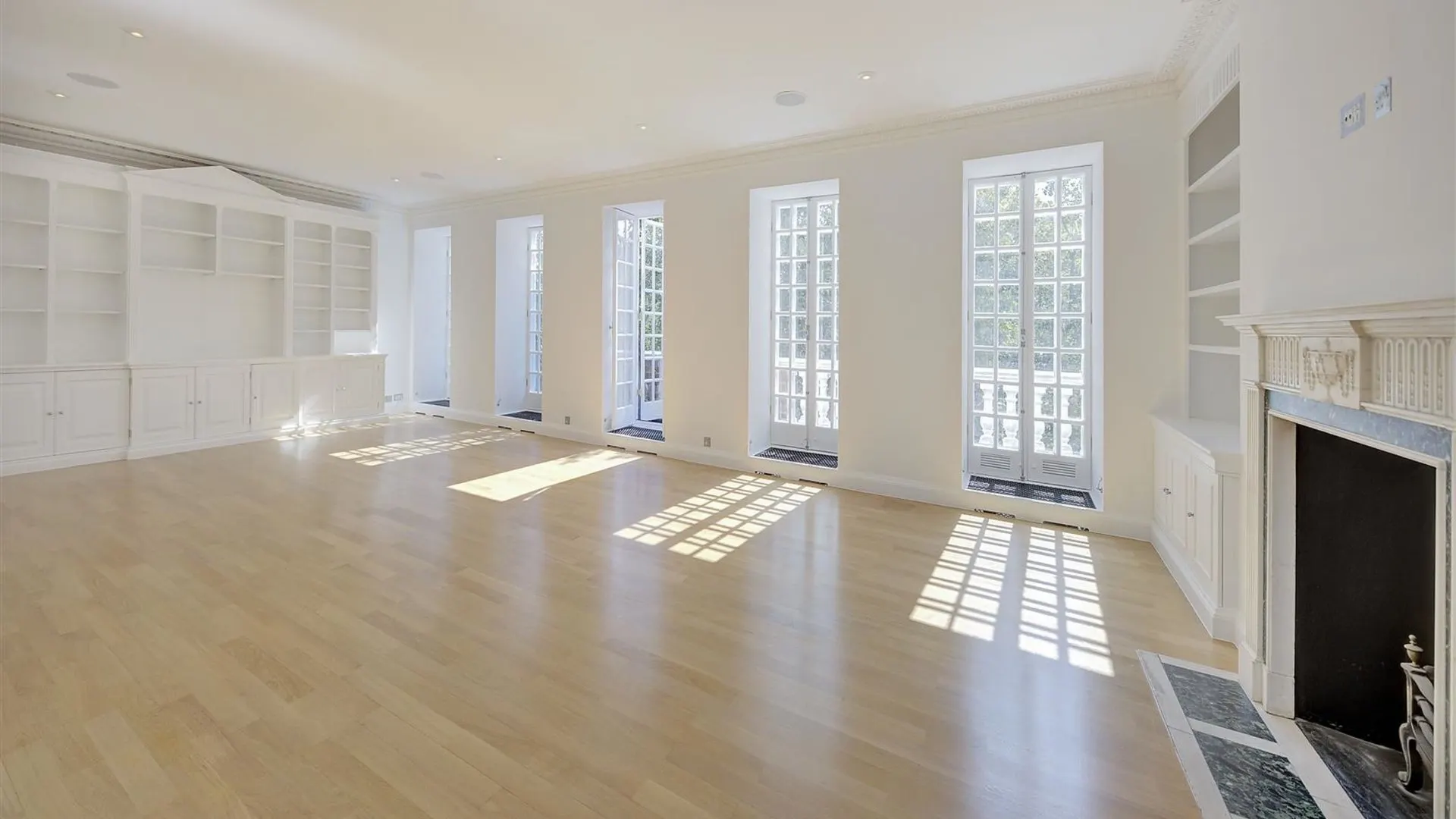 Living room with fireplace